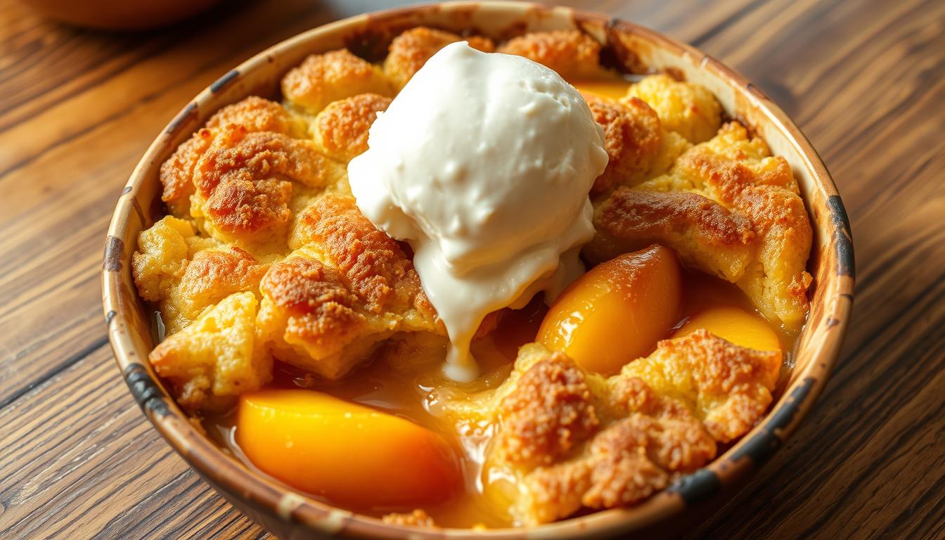 peach cobbler recipe with cake mix​