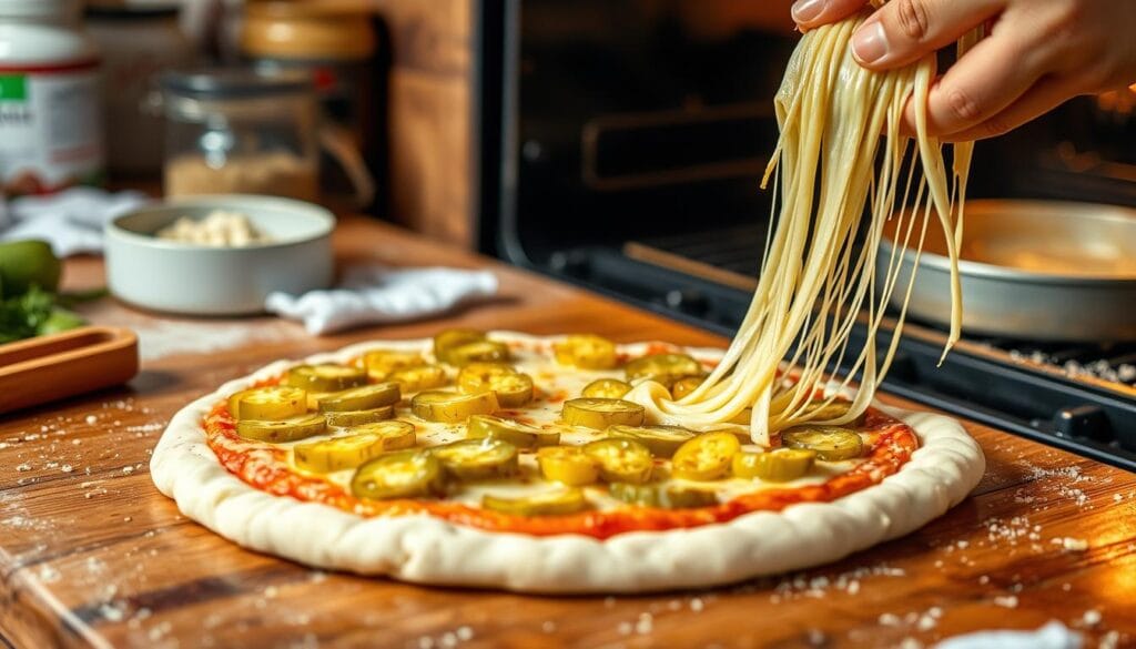 Dill Pickle Pizza Baking Process