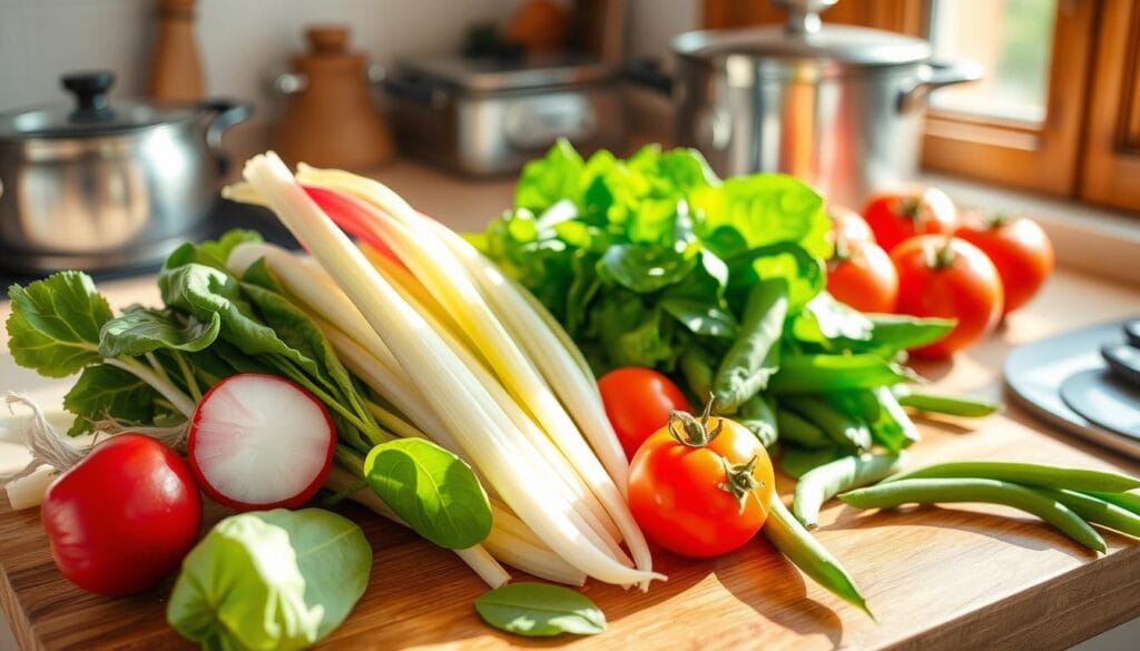 Sinigang vegetables preparation